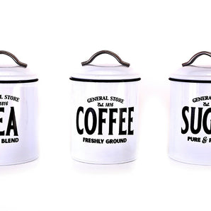 White General Store Tea, Coffee and Sugar Set