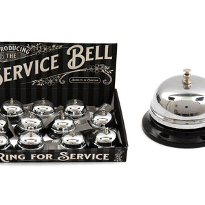 Desk Service Bell, Black & Silver