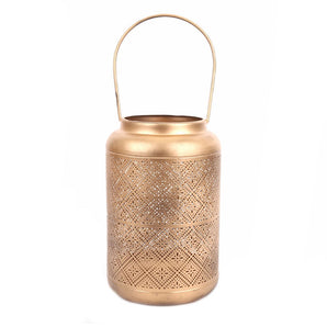 Large Copper Cut Out Design Lantern 41cm