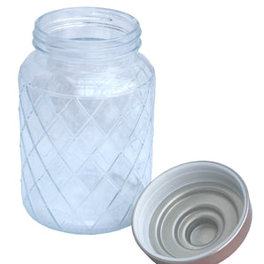 Round Glass Jar With Copper Lid - 7 Inch