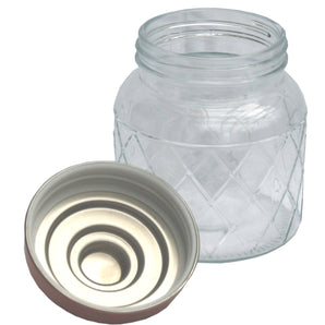 Round Glass Jar With Copper Lid, 5.5 Inch