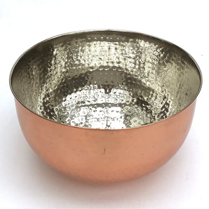 Large Hammered Copper Coloured Bowl