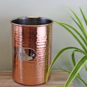 Hammered Copper Utensil Holder