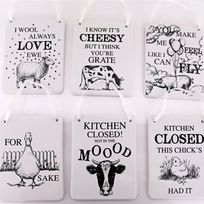 Animal Pun Ceramic Wall Plaques