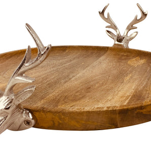 Wooden Stag Tray 33.5cm