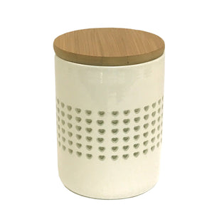 Heart Cut Out Storage Canister With Wood Lid