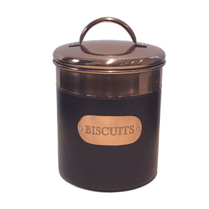 Black And Copper Biscuit Tin