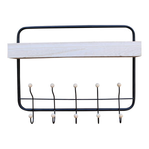 Wall Hanging Shelf With Coat Hooks