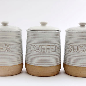 Natural Ceramic Tea Coffee Sugar Set