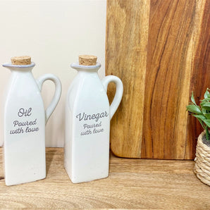 Antique Grey Oil & Vinegar Containers