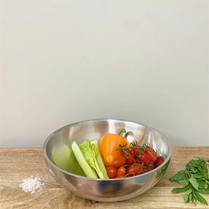 Stainless Steel Shallow Double Walled Bowl 30cm