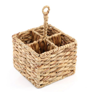 Natural Waterhyacinth Woven Cutlery Holder 26cm