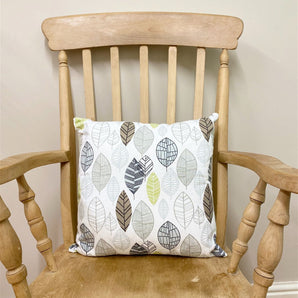 Scatter Cushion With Contemporary Green Leaf Print Design 37cm