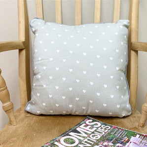 Scatter Cushion With A Grey Heart Print Design 37cm