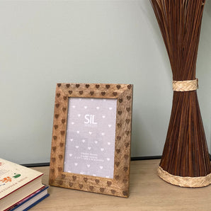 Wood 5x7" Photo Frame With Hearts