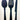 Black Three Piece Cutlery Wall Chalkboards 122cm