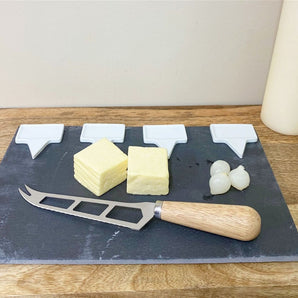 Slate Cheese Board Service Set & Knife 30cm