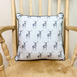 Grey Scatter Cushion With A Stag Print Design