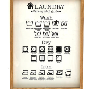 Laundry Care Symbol Guide in Frame