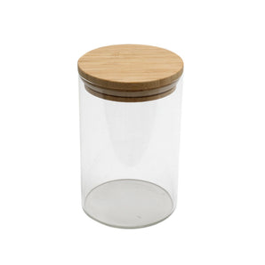 Glass Jar With Bamboo Lid 14cm