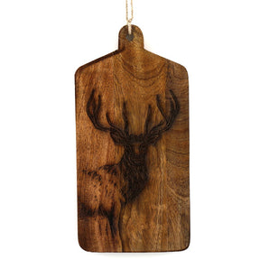 Stag Engraved Wooden Cheese Board