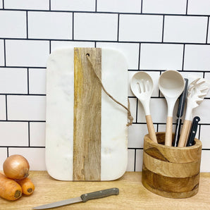 Wood and Marble Large Chopping Board