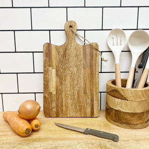 Striped Wooden Small Chopping Board