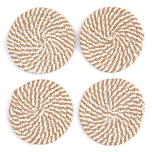 Set of Four Stripey Woven Coasters