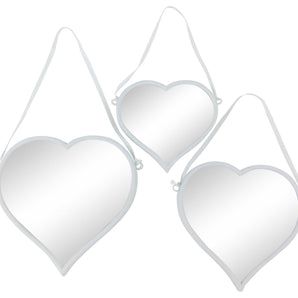 Set of 3 Hanging Heart Mirrors