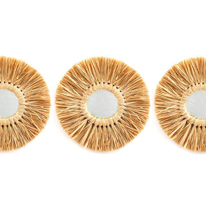 Set of Three Dried Grass Mirrors