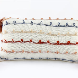 Striped Rectangle Cushion With Tassles