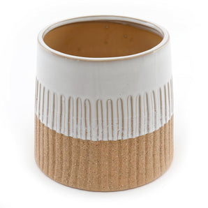 Two-tone Textured Ceramic Planter