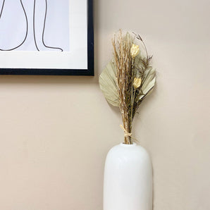 Set of Four Bouquets of Dried Grasses with Palm Spear