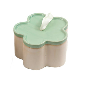 Green Flower Shape Trinket Box