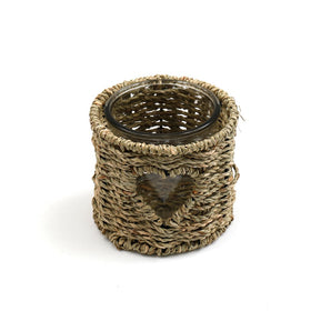 Small Seagrass Candle Holder