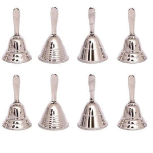 Case of 12 Silver Metal Hand Bells