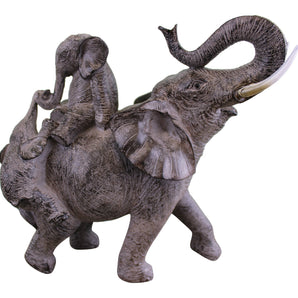 Climbing Elephants Ornament with Natural Effect