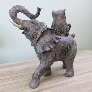 Climbing Elephants Ornament with Natural Effect