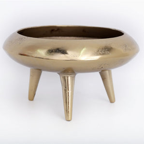 Gold Metal Planter/Bowl With Feet 39cm