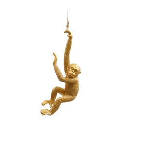 Gold Resin Hanging Monkey Decoration