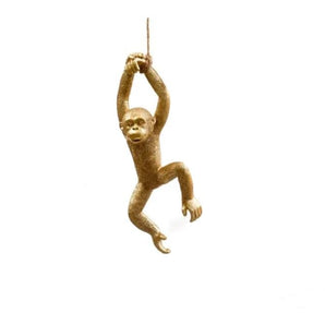 Gold Resin Hanging Monkey Decoration