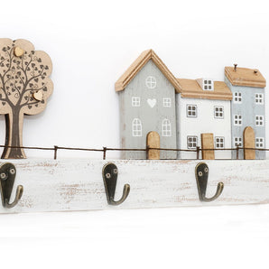 Wooden House with Four Hooks