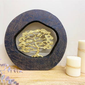 Gold Tree In Log Decoration