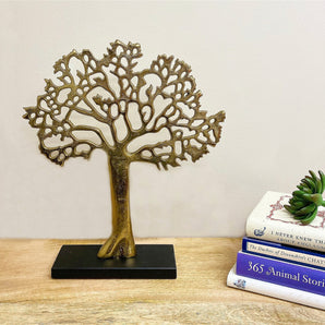 Antique Gold Tree On Black Base