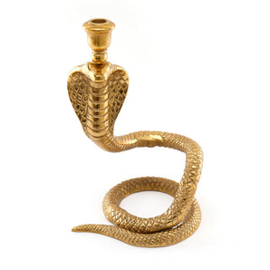 Large Gold Snake Candle Holder