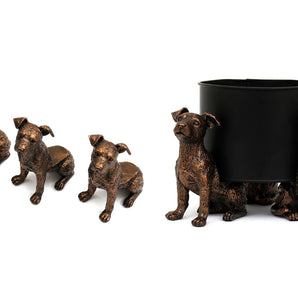 Set of Three Bronze Dog Pot Risers