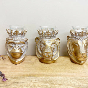 Set of 3 13cm Animal Head Candle Holder