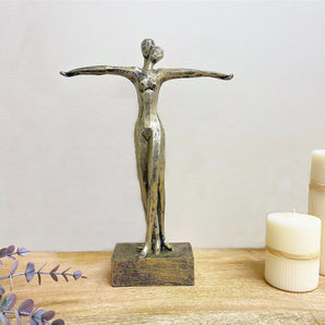 Gold Standing Couple Statue