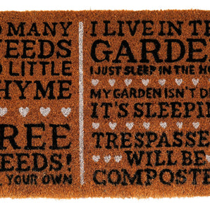 Free Weeds Potting Shed Doormat