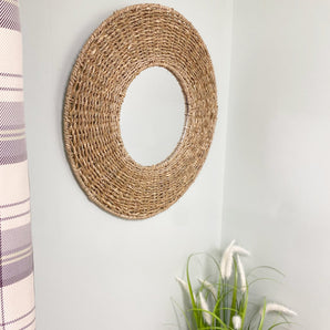 Natural Seagrass Mirror 50cm